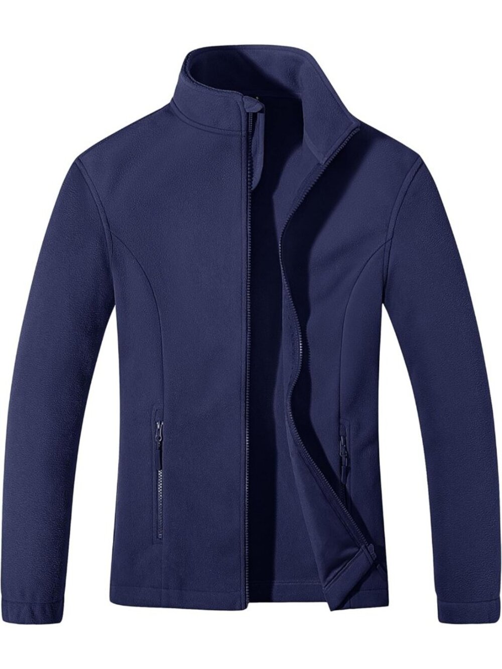 Cozy Women's Lightweight Fleece Zip-Up Jacket with Pockets - Warm Long Sleeve
